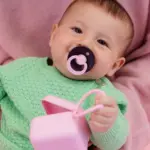 BIBS Studio Fusion apaļais knupītis Dusky Lilac / Plum