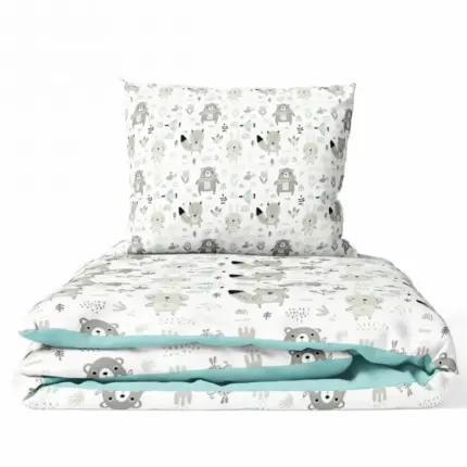 Gultas veļas komplekts 2 daļas, Ankras Animals green