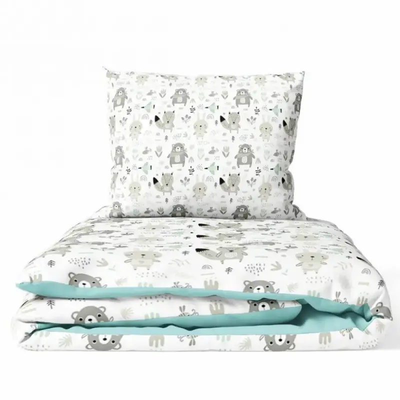 Gultas veļas komplekts 2 daļas, Ankras Animals green