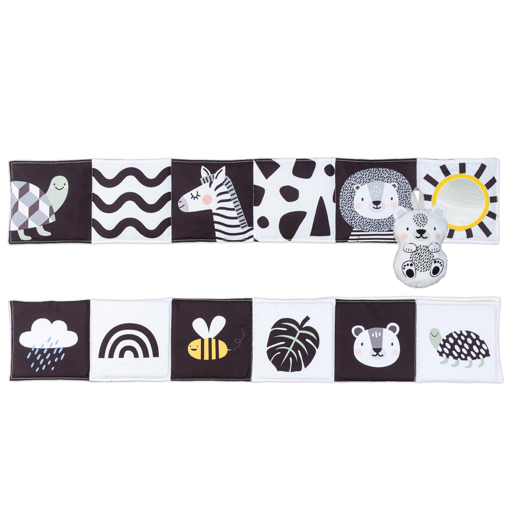 miksta-gramatina-taf-toys-savannah-black-white-kopskats Mīkstā grāmatiņa Taf toys Savannah Black-white kopskats
