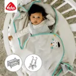 Sedziņa Fehn Zebra grey 100x75 cm ar mazuli gultiņā