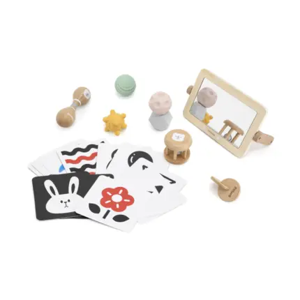 PolarB koka rotaļlietu komplekts Grow with Me 0–6 mēneši kopskats