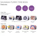 Taf Toys mīkstā grāmatiņa Savannah funkcijas