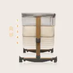 zīdaiņu gultiņa Lionelo Leonie Beige sand augstuma pozīcijas