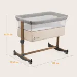 zīdaiņu gultiņa Lionelo Leonie Beige sand izmēri