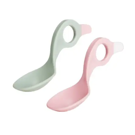 I Can Spoon® - bērnu mācību karotes olive green - princess pink kopskats
