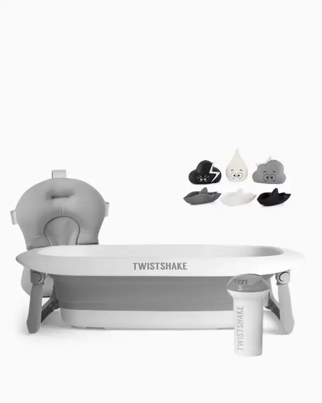 Twistshake saliekamā vanniņa ar aksesuāriem kopskats