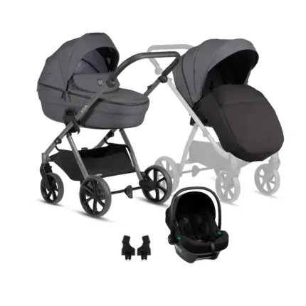 bērnu rati 3 in 1 Tutis Uno 6 Plus Essential 169 antracite kopskats