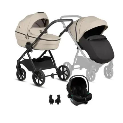 bērnu rati 3 in 1 Tutis Uno 6 Plus Essential 180 beige kopskats