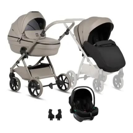 Bērnu rati 3 in 1 Tutis Uno 6 Plus Leather 185 nocciola kopskats