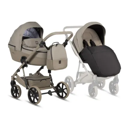 Bērnu rati 2 in 1 Tutis Viva 6 Plus Essential 068 warm grey kopskats