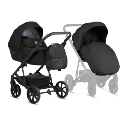 Bērnu rati 2 in 1 Tutis Viva 6 Plus Essential 070 caviar kopskats