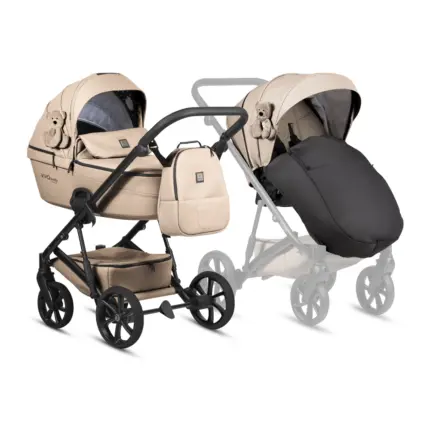 Bērnu rati 2 in 1 Tutis Viva 6 Plus Teddy 111 creamy kopskats