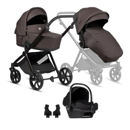 Bērnu rati 3 in 1 Tutis Mio 3 Plus Essential 024 caffe brown kopskats