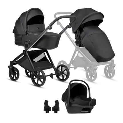 Bērnu rati 3 in 1 Tutis Mio 3 Plus Black Edition 060 Obsidian kopskats