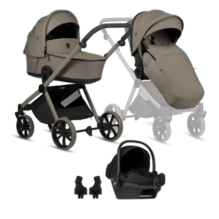 Bērnu rati 3 in 1 Tutis Mio 3 Plus Essential 078 deep taupe kopskats