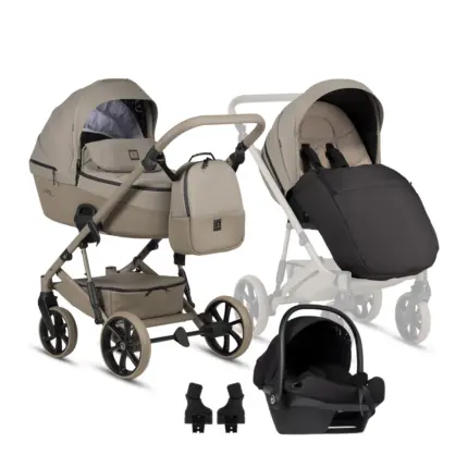 Bērnu rati 3 in 1 Tutis Viva 6 Plus Essential 068 warm grey kopskats