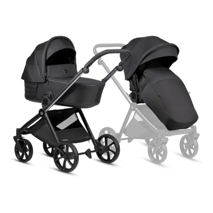 Bērnu rati 2 in 1 Tutis Mio 3 Plus Blac Edition 060 Obsidian kopskats