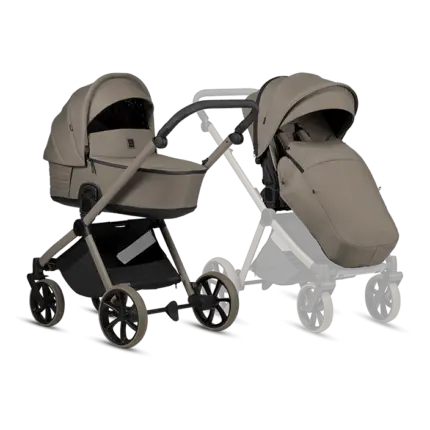 Bērnu rati 2 in 1 Tutis Mio 3 Plus Essential 078 Deep Taupe kopskats