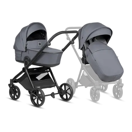 Bērnu rati 2 in 1 Tutis Mio 3 Plus Essential 103 Dark grey kopskats