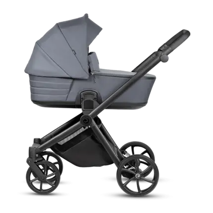 Bērnu rati 3 in 1 Tutis Mio 3 Plus Essential 103 dark grey skats no sāna