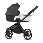 Bērnu rati 3 in 1 Tutis Mio 3 Plus Leather 200 Silver grey skats no sāna