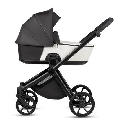 Bērnu rati 3 in 1 Tutis Mio 3 Plus Leather 200 Silver grey skats no sāna