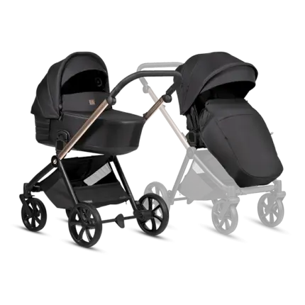 Bērnu rati 2 in 1 Tutis Mio 3 Plus Black Edition 292 Rose gold kopskats