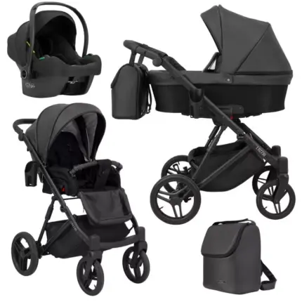 Bērnu rati 3 in 1 Kunert Lazzio black eco