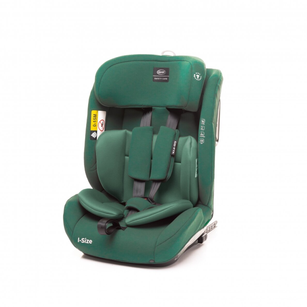 autokresls-4baby-go-fix-i-size-76-150-cm-green Autokrēsls 4Baby GO-FIX i-size 76-150 cm Green