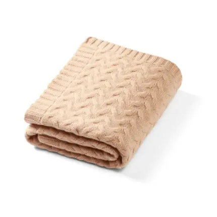 Bērnu merino vilnas pleds Babyono Dark Beige 1648/02