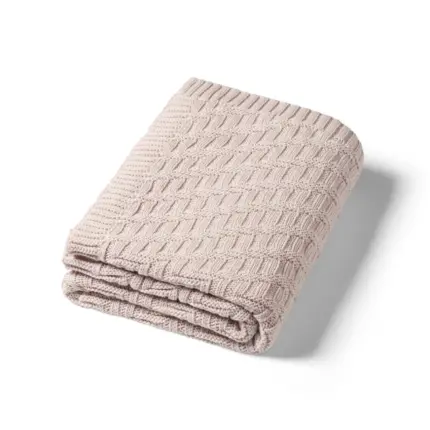Kokvilnas adīts bērnu pleds Babyono Beige 1647/03