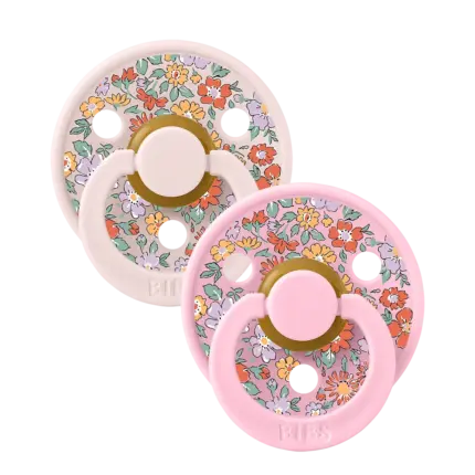 BIBS x Liberty Colour apaļais knupītis 6–18 mēn., 2 gab. – Oscar Meadow / Petal Mix