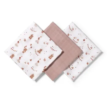 Muslīna autiņi BabyOno 70×70 cm, 3 gab. – Brown 348/18 izpakoti