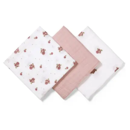 Muslīna autiņi BabyOno 70×70 cm, 3 gab. – Pink 348/13 izpakoti