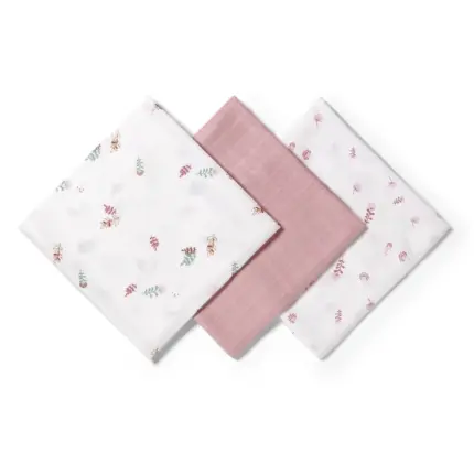 Muslīna autiņi BabyOno 70×70 cm, 3 gab. – Pink 348/17 izpakoti
