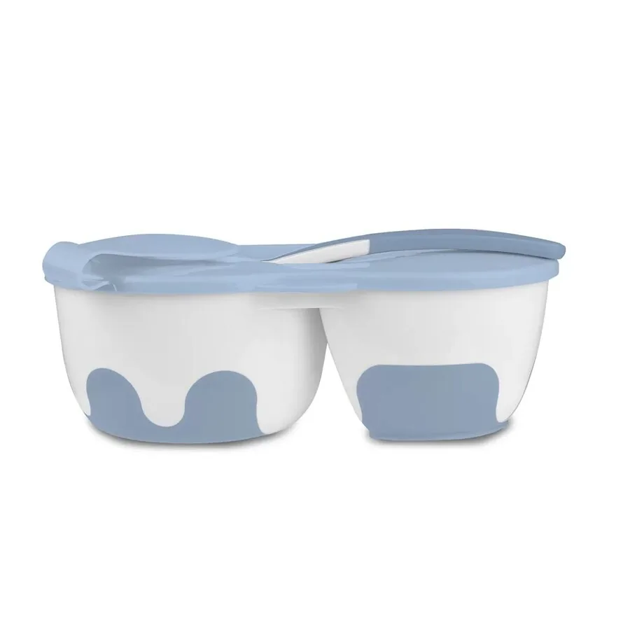 Divu nodalījumu bļoda bērniem un zīdaiņiem ar karoti, 1067/01 grey , BabyOno - Image 2