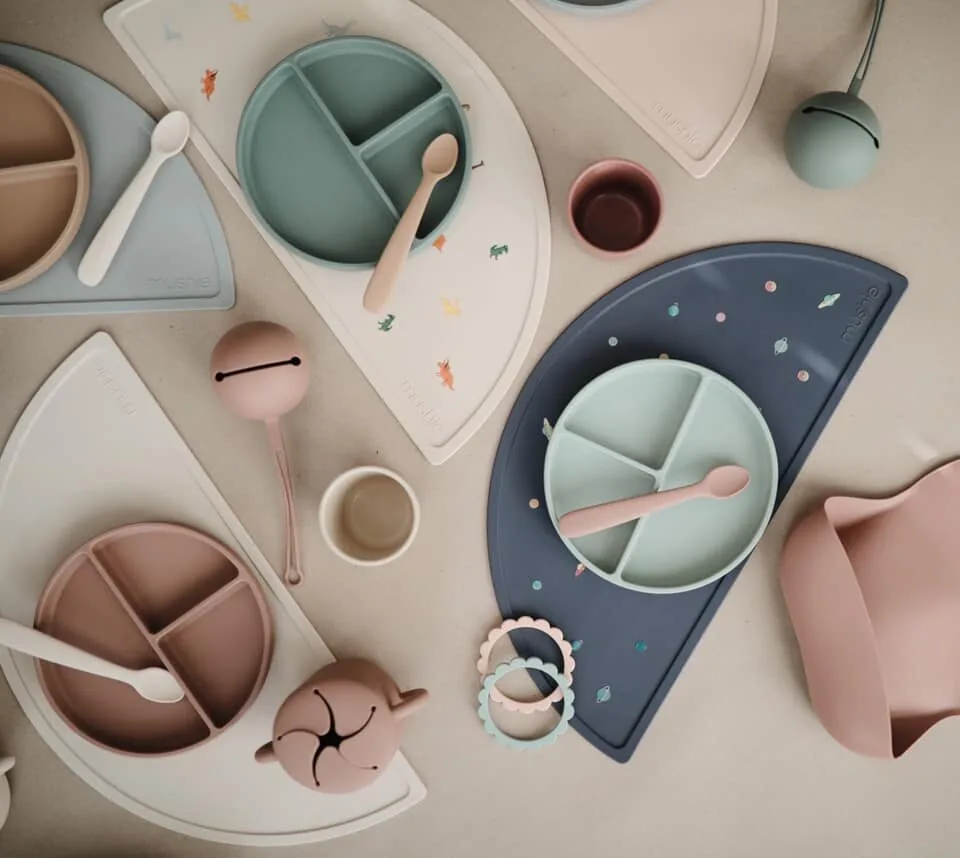 Silikona karotes 2 gab., MSS201 Dried Thyme/Natural, Mushie - Image 2