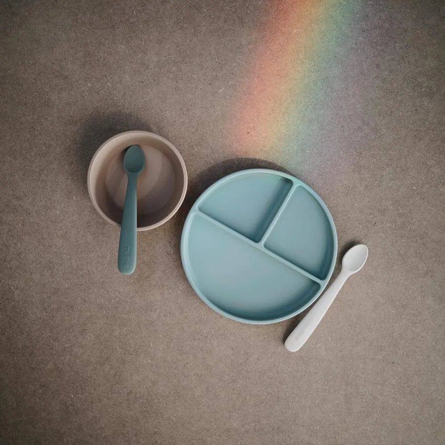 Silikona karotes 2 gab., MSS200 Cloudy Mauve/Stone, Mushie - Image 2