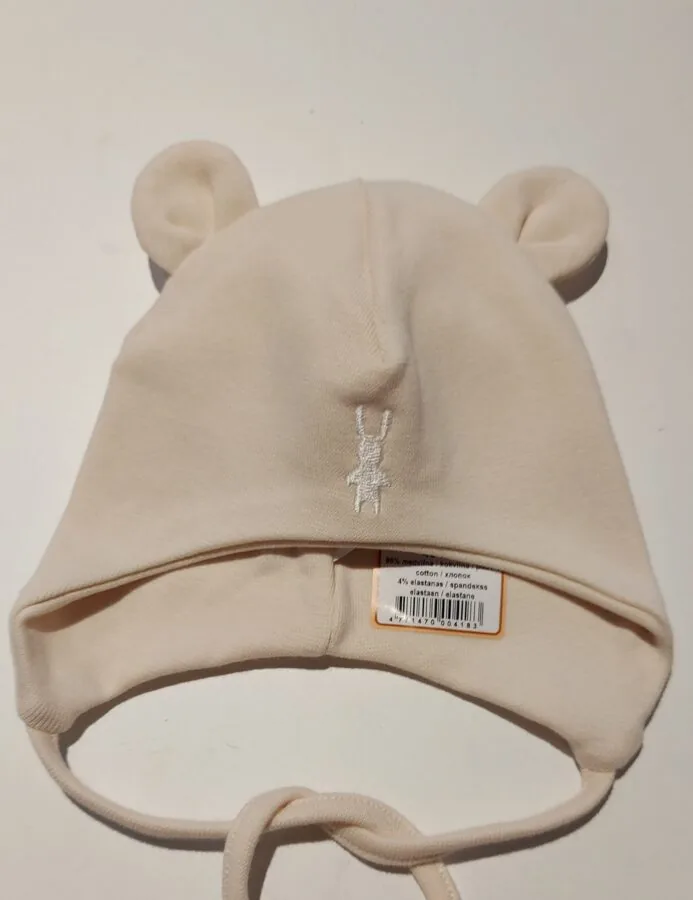 Dubultas kokvilnas cepure, 40cm, bēša, 418, Lorita - Image 1