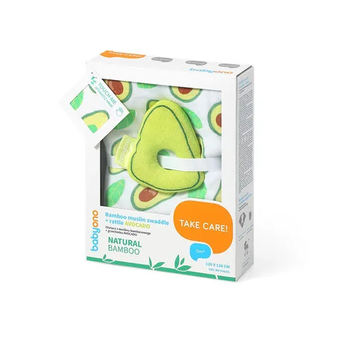 Ietinamais autiņš + grabulītis Avokādo, 536/01, Babyono - Image 4