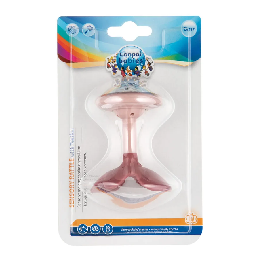 Sensorais grabulītis ar zobgrauzīti, 56/610 pink Canpol babies - Image 4