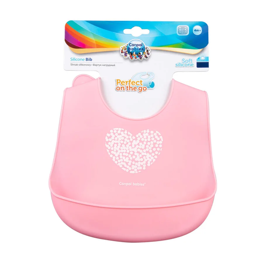 Priekšauts silikona 74/024 pink, Canpol babies - Image 2