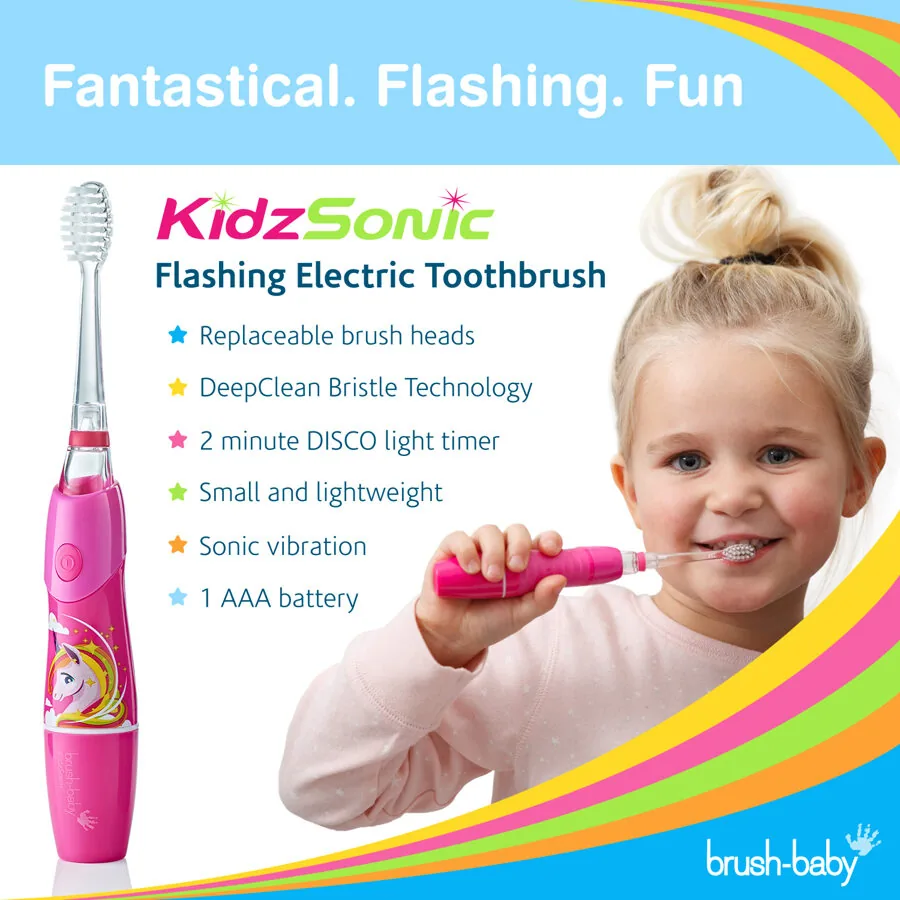 Brush-baby KidzSonic Unicorn Flossy elektriskā zobu birste 3+, BRB193 - Image 3