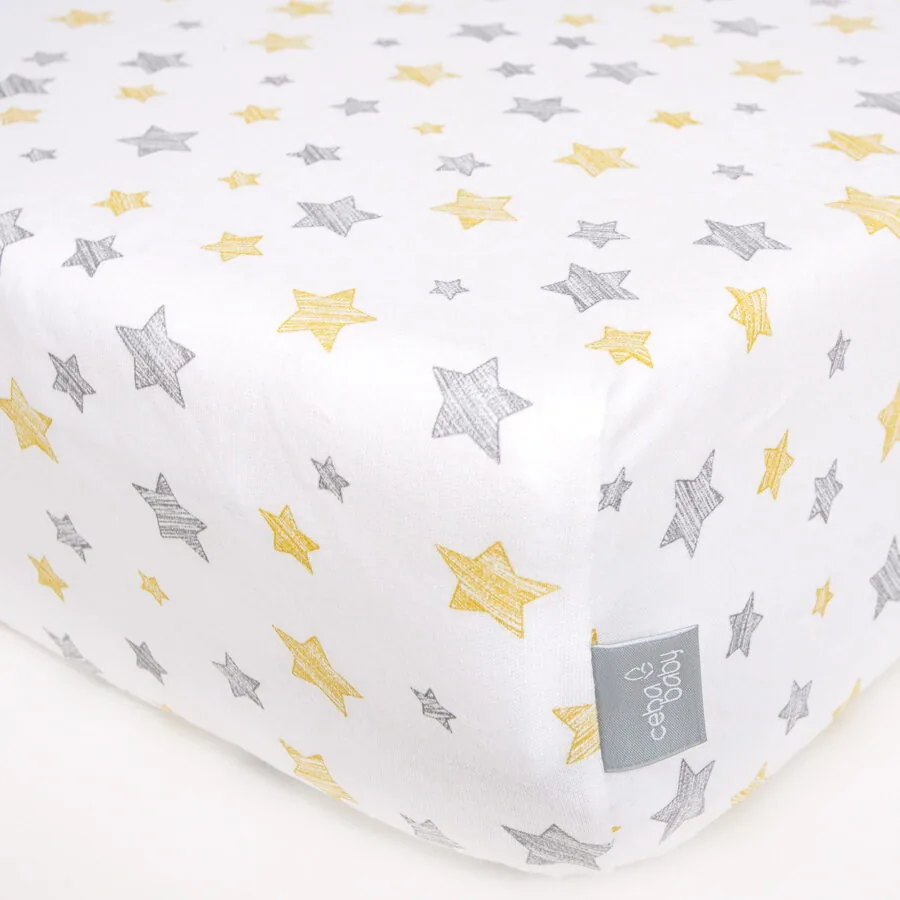 Przescieradlo-jersey-z-gumka-Yellow-Stars-120x60-zoom-2-63a2774103a816c410c68587daf36c18 Palags ar gumiju YELLOW STARS, jersey, 120 x 60 cm, Ceba baby - Image 1