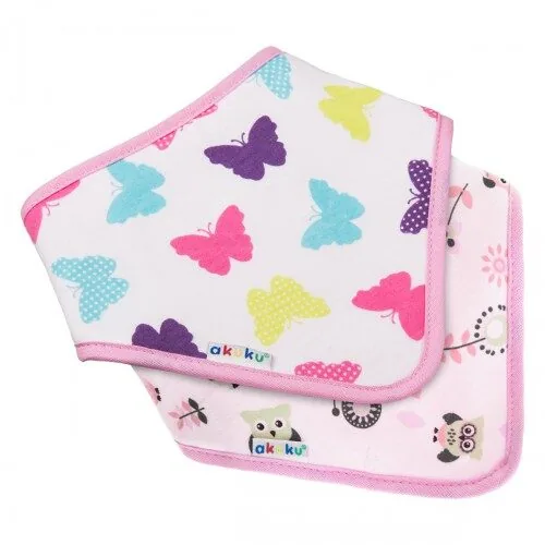 Priekšautiņš-lakatiņš BUTTERFLY/OWLS (2gab.) A1465 AKUKU - Image 1