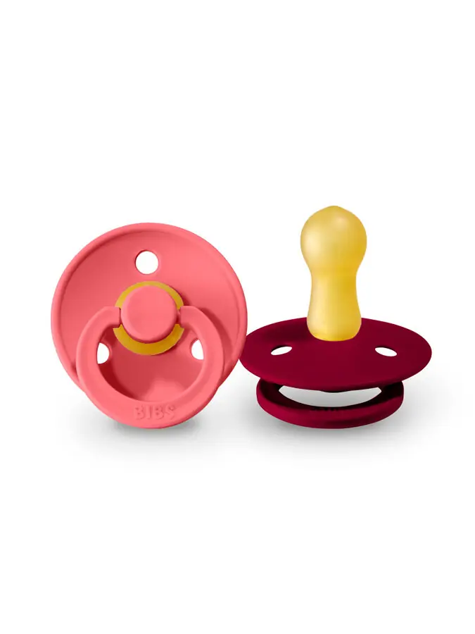 BIBS Colour apaļais knupītis 6-18 m, 2 gab., Coral / Ruby