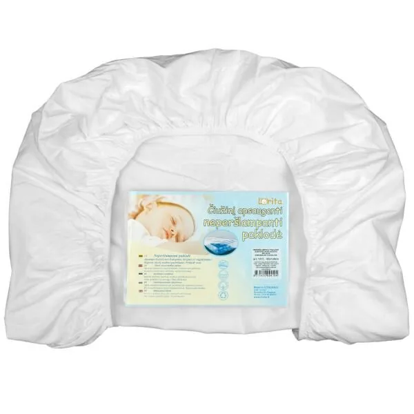 Mitrumnecaurlaidīgs palags, 120x60cm, balts1317 Lorita - Image 1