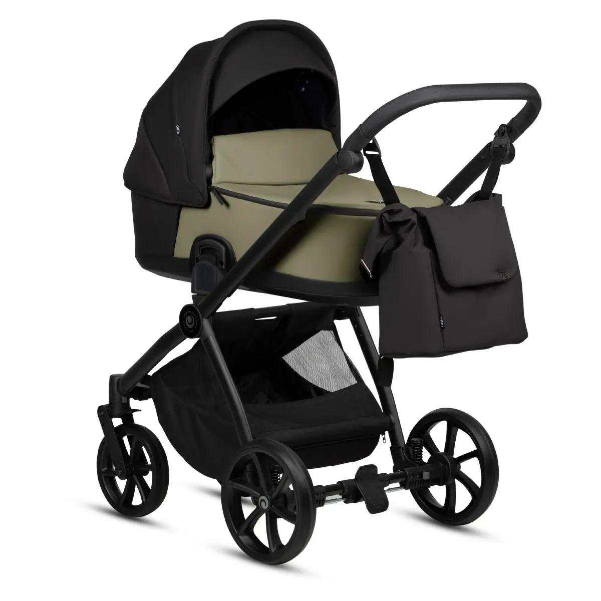 Bērnu rati 2in1 MIO 3 Plus LEATHER 025 Olive