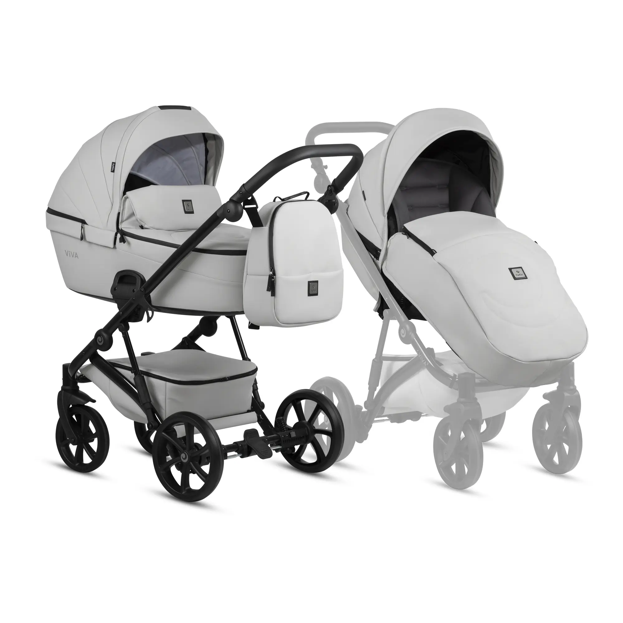 Bērnu rati 2in1 Viva 5 Plus Leather 085 Cloud